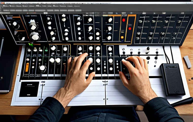 Planning and Design**

A guitarist sitting at a desk, surrounded by effect pedal diagrams and notes. They are sketching a pedalboard layout on paper. The scene includes various guitar effects pedals, cables, and a power supply visible on the desk. The setting is a well-lit home studio. Fully clothed, appropriate attire, safe for work, professional, perfect anatomy, natural pose, well-formed hands, proper finger count, natural body proportions, high quality image.

**