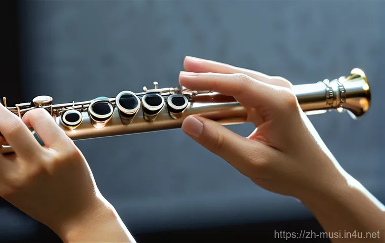 플룻 연습 시 발생하는 문제 해결 - **Prompt for Breath Control and Stable Sound:**
    A focused young male flutist, approximately 18 y...