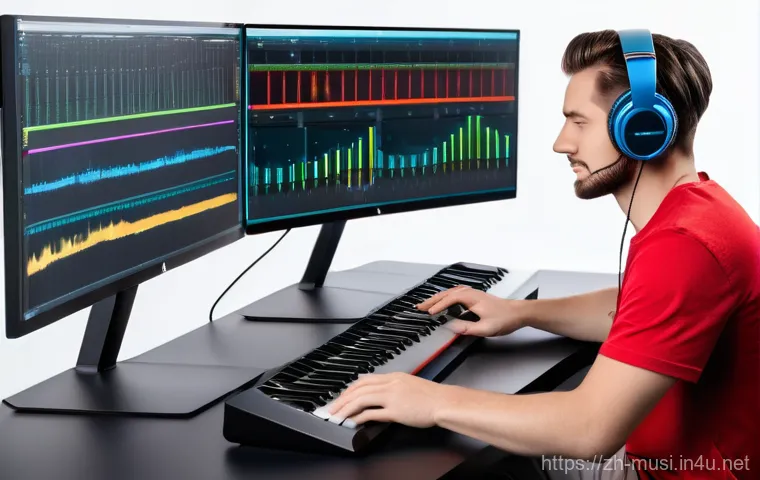 기타 녹음 장비 추천 - **Prompt:** A vibrant, ethnically diverse young adult (18-25 years old, gender-neutral) wearing a pr...