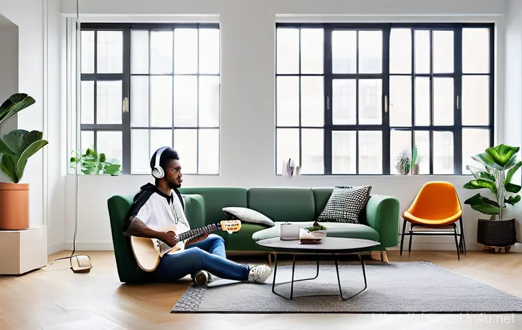 기타 앰프 비교 - **A passionate guitarist embracing the warmth of a classic tube amplifier.**
    *   **Subject**: A ...