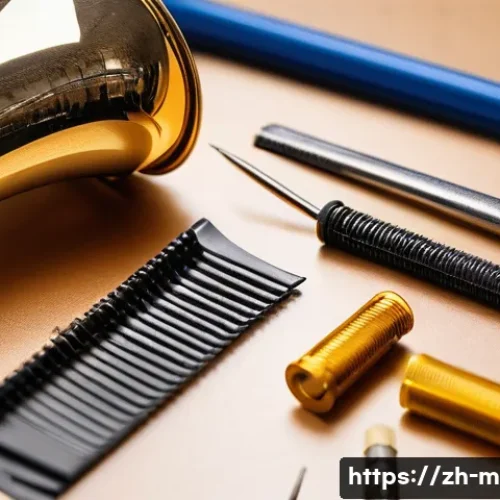 색소폰 부품 교체법 - A detailed close-up illustration of a saxophone maintenance workspace, featuring a clean workbench w...