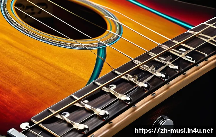 기타 픽업 설치 방법 - A detailed close-up of an electric guitar body showing the installation of a single coil pickup at t...