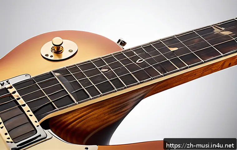 기타 픽업 종류 설명 - A highly detailed close-up of an electric guitar pickup showing the coil winding and Alnico magnet i...